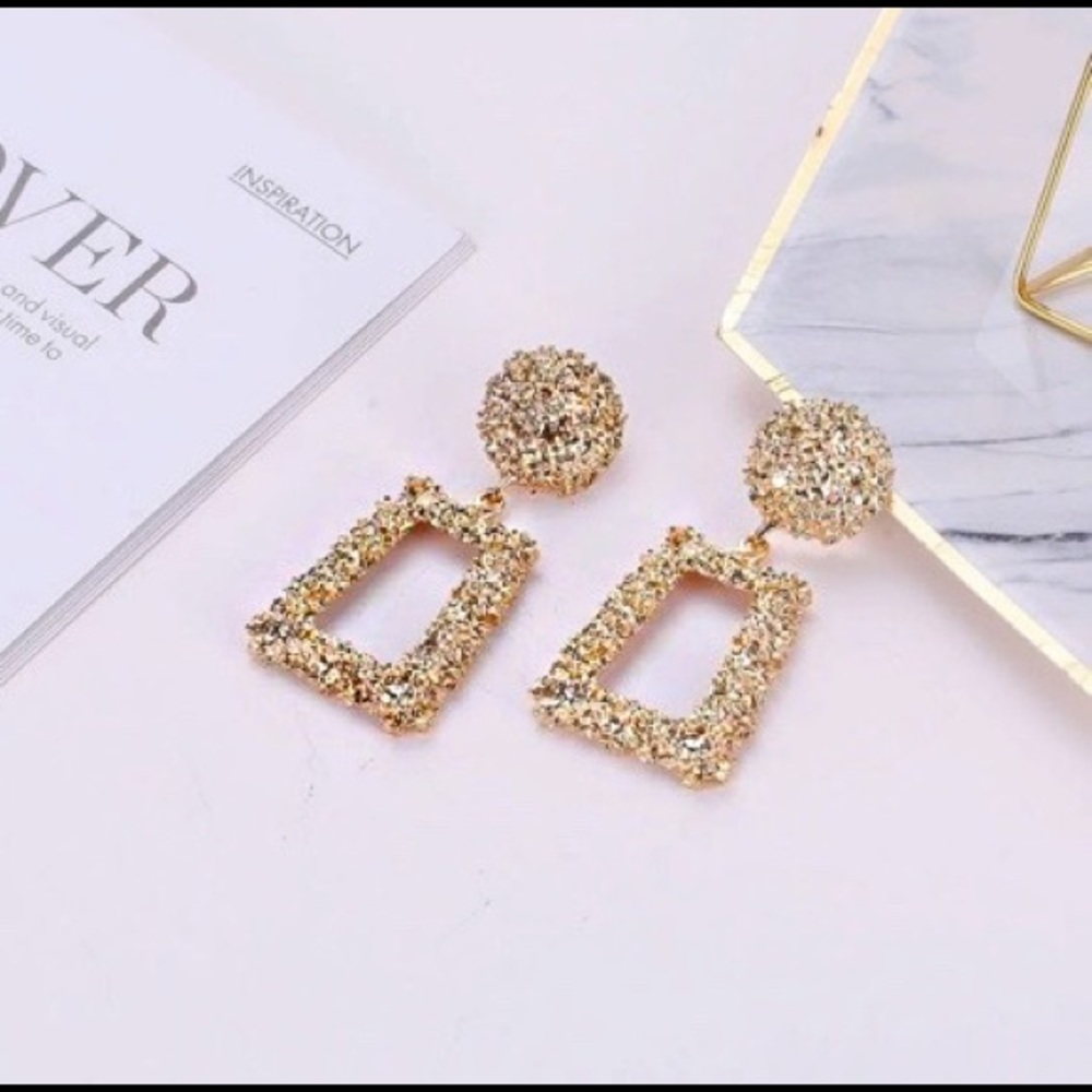 Chunky Gold Holiday Drop Earrings
